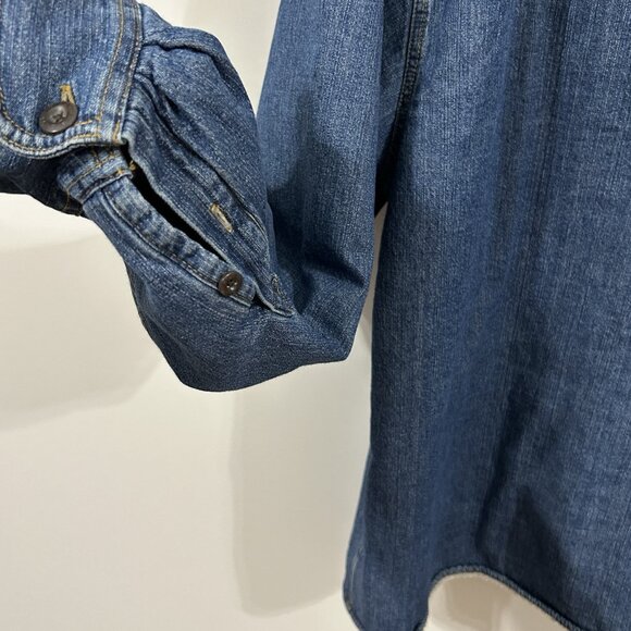 Vintage Levis Jacket Men's XXL Blue Denim Sherpa Lined Shirt Shacket Y2K - Picture 6 of 13